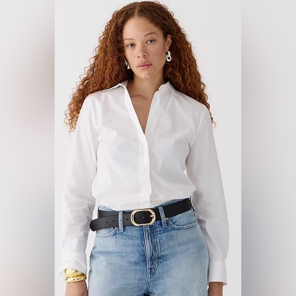 J. Crew White Cotton Button Up (XSP)
